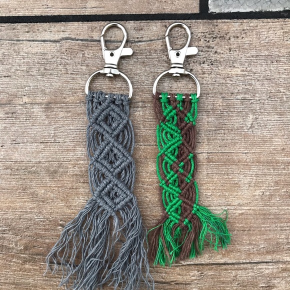 Boho Macrame Keychain Accessory - Picture 3 of 4